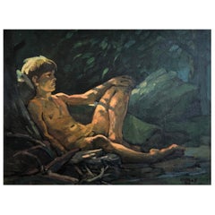 Immortality de Robert Kalthoff, peinture à l'huile figurative impressionniste, 1976