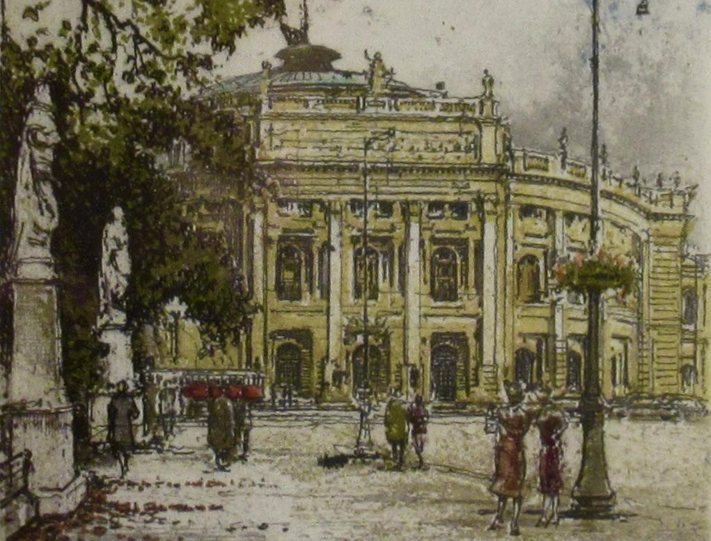 Teatro Burg - Figurative Print Grigio di Robert Kasimir