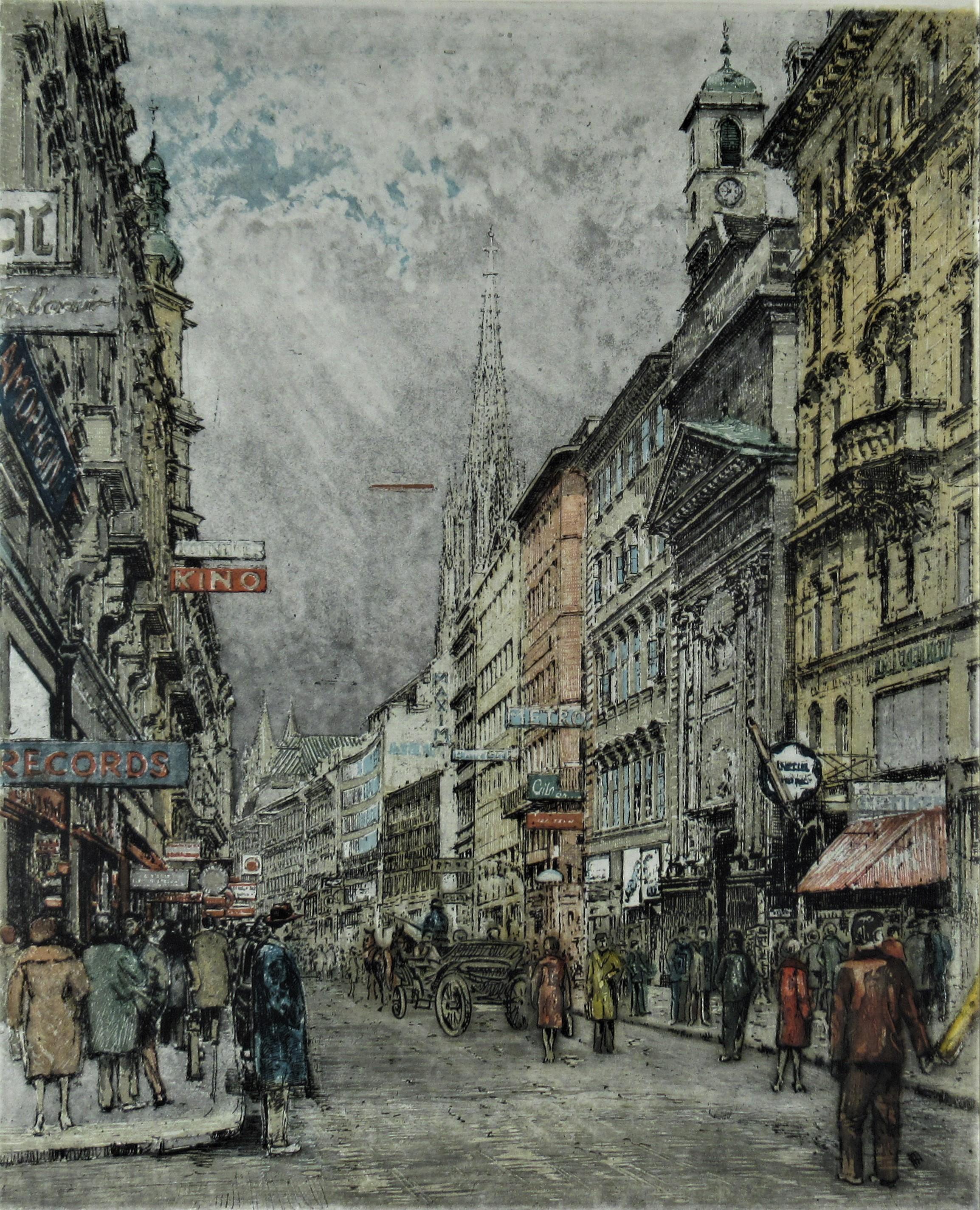 Busy Street, Vienna - Print by Robert Kasimir