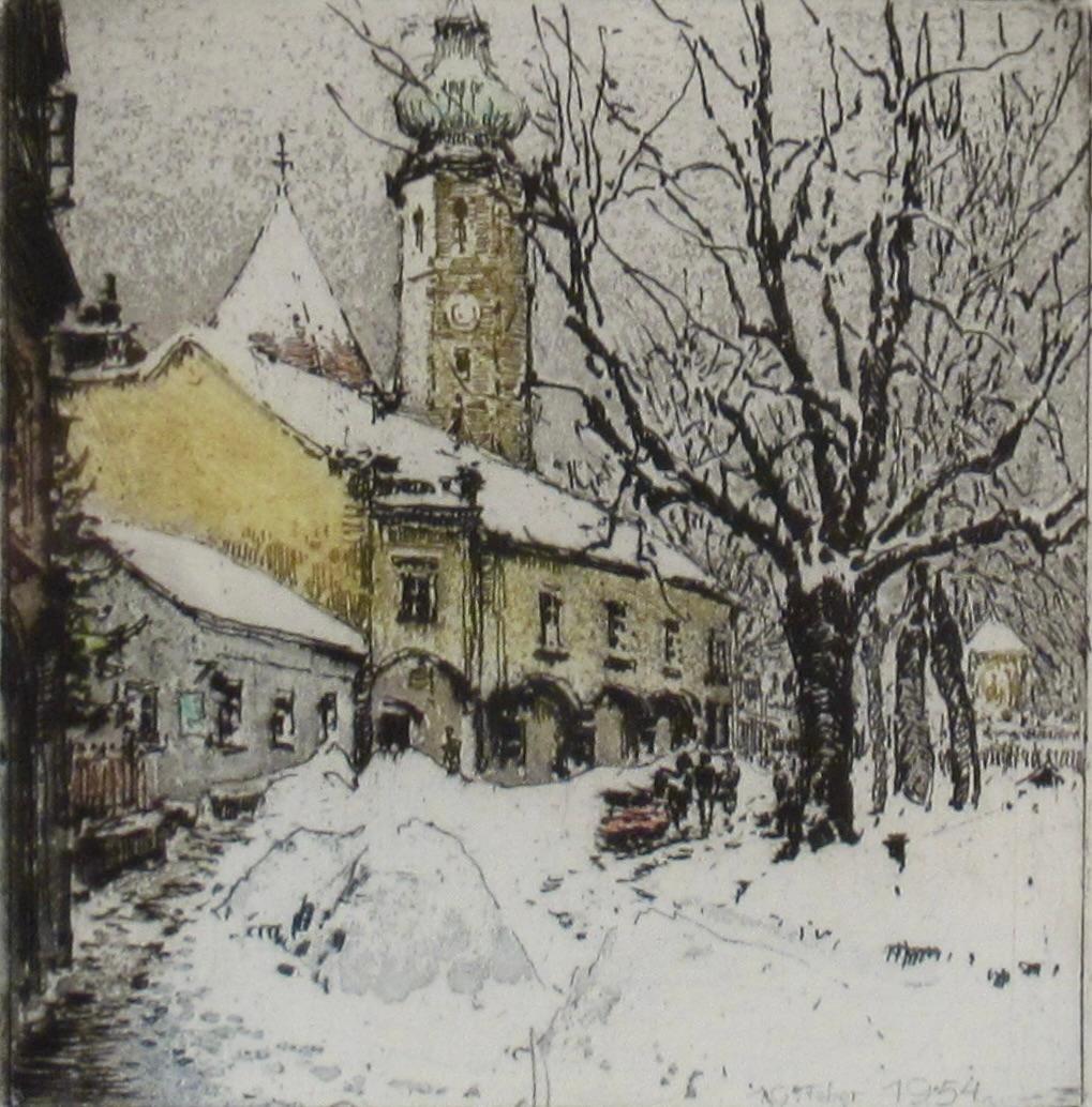 Grinzing - Realist Print by Robert Kasimir