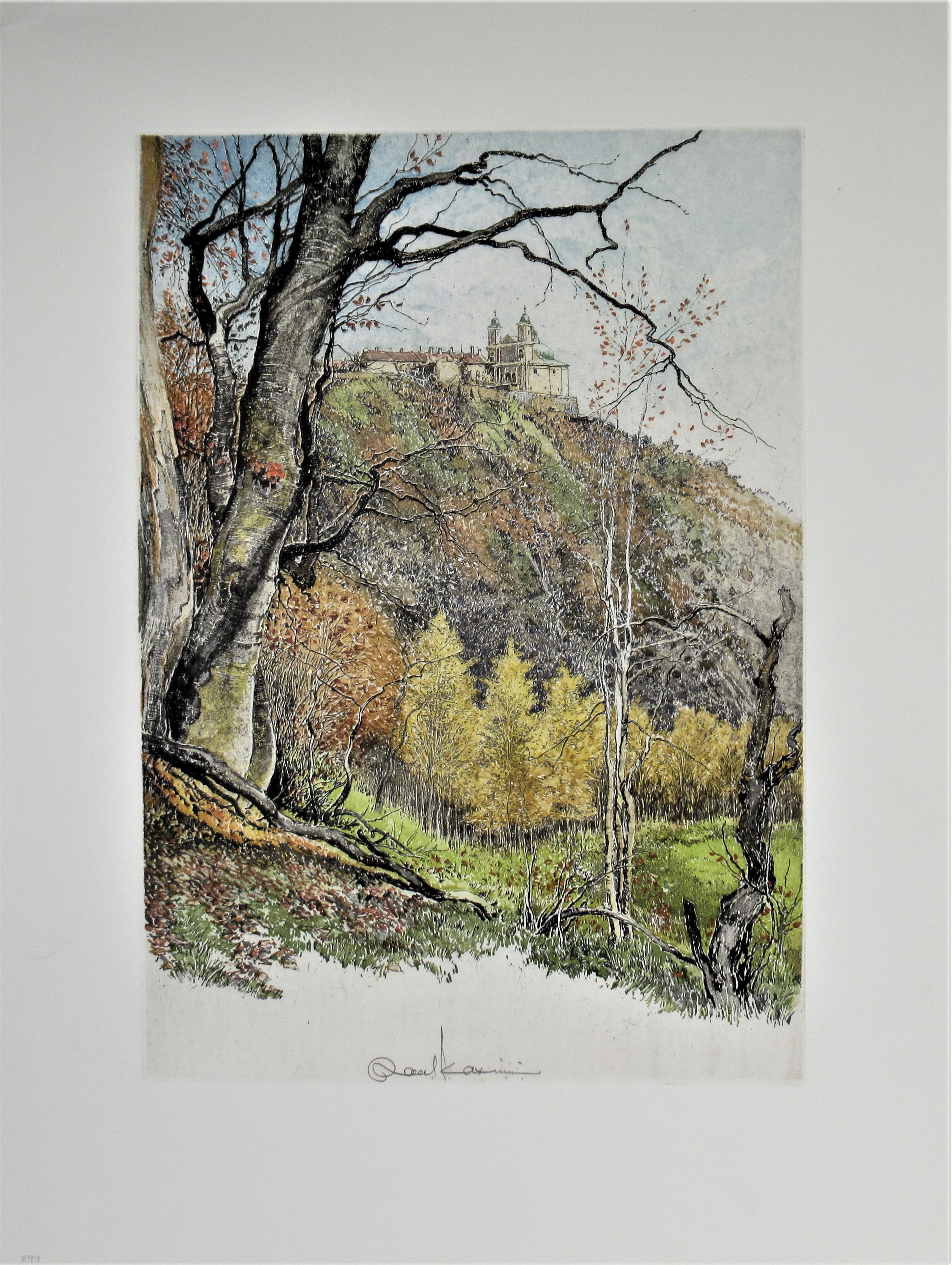 Robert Kasimir Landscape Print - Leopoldsberg, Vienna Woods, Austria