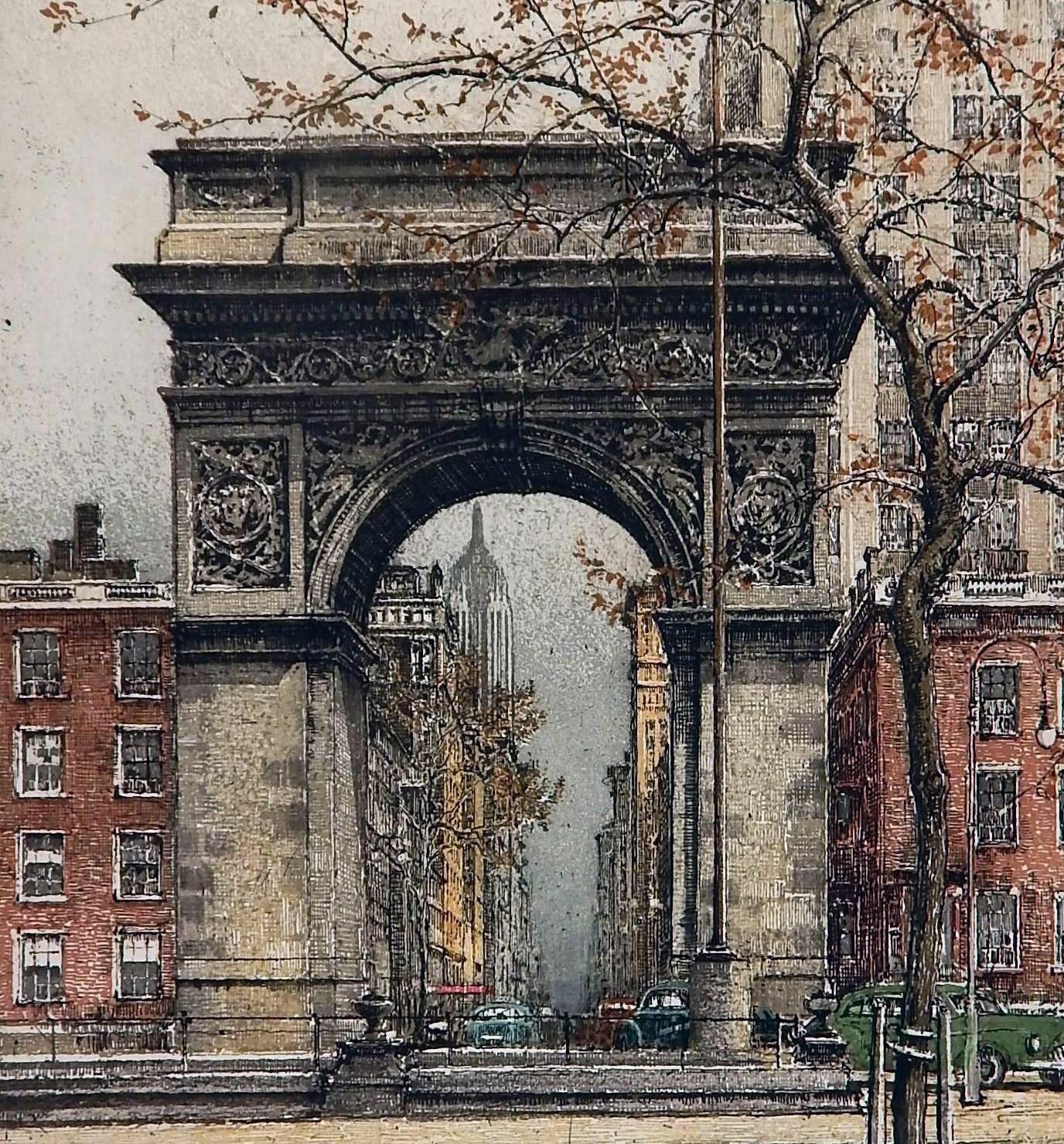 Robert Kasimir Artista austriaco - Aguatinta de Nueva York 