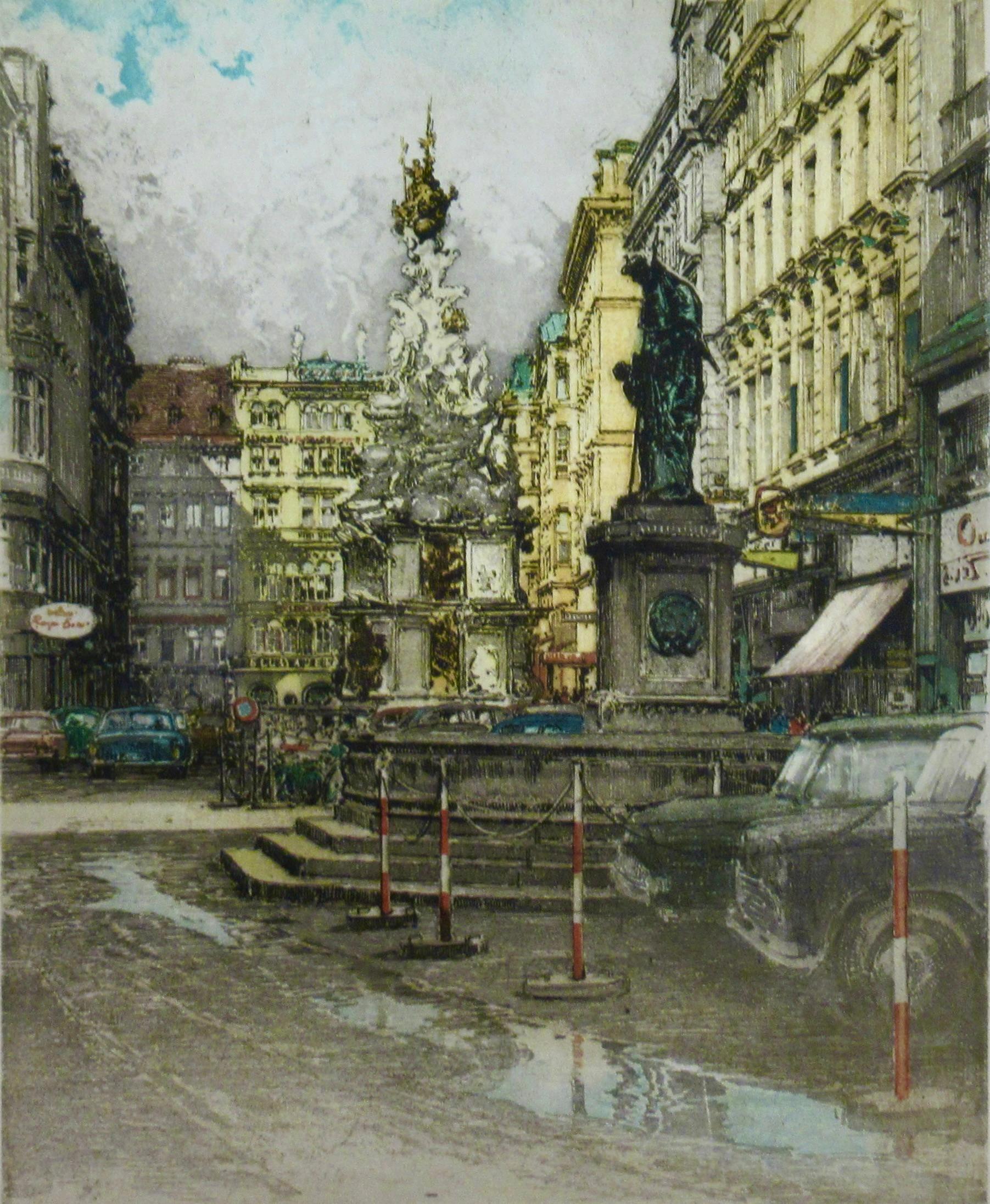 Vienna Scene II - Realist Print by Robert Kasimir