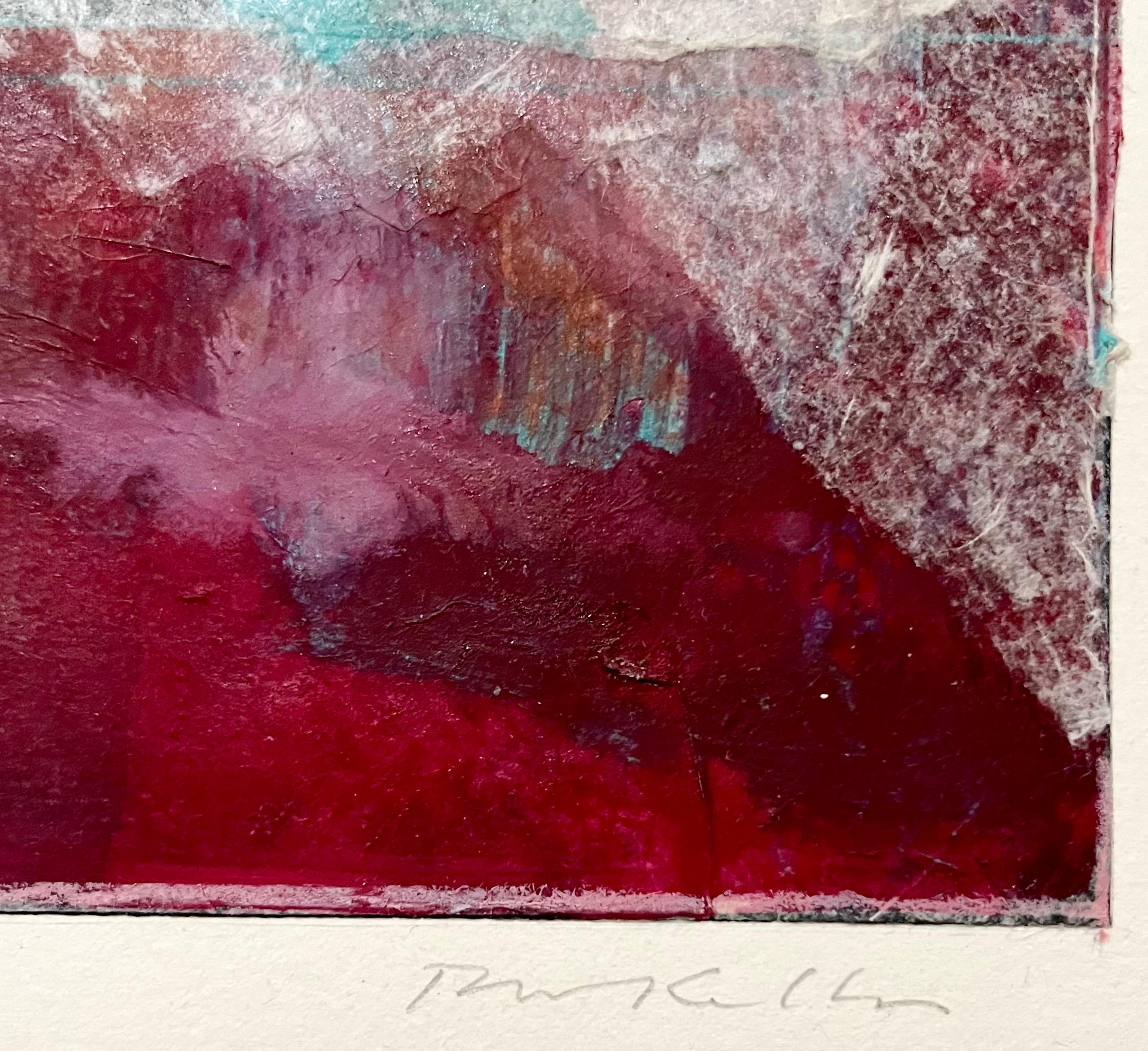 1985 Abstract Geometric Monoprint Painting Chine Colle Collage Robert Kelly For Sale 4