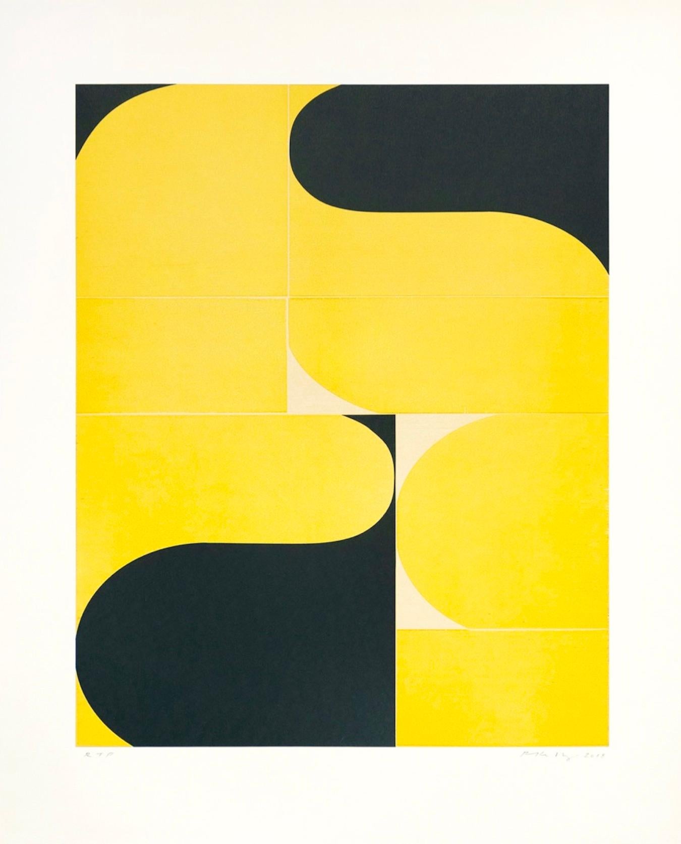 Robert Kelly Abstract Print – Onda I, 2018, Relief, Holzschnitt, Chinesische Collage