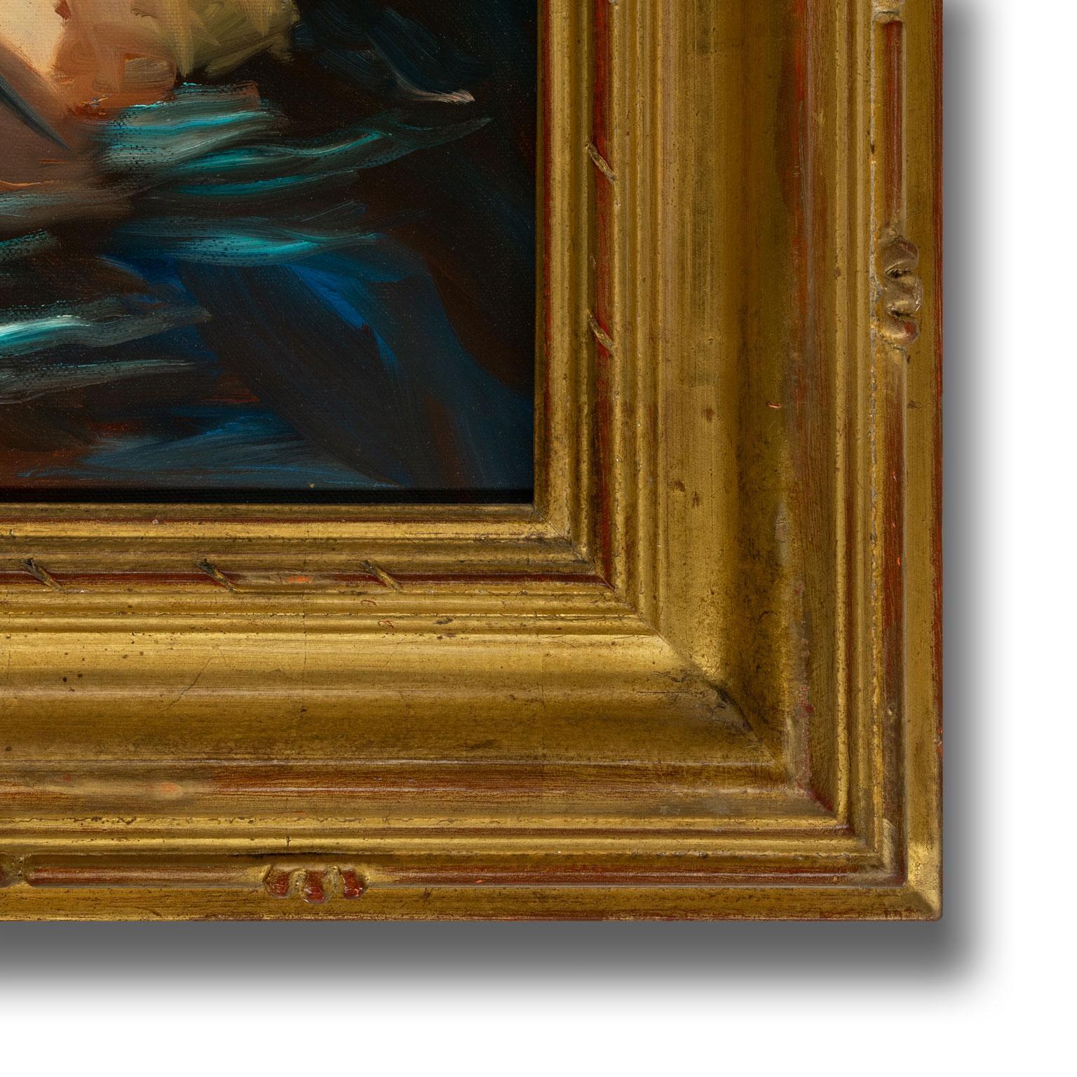 California Coast I - Großes gerahmtes Original-Ölgemälde von Robert White mit Meerblick im Angebot 1