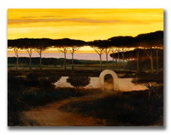 Robert K. White "Evening Passage" Large 4-Foot Oil Painting on Canvas