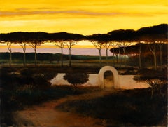 Robert K. White "Evening Passage" Large 4-Foot Oil Painting on Canvas