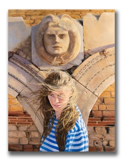 Robert K. White "Girl in Leptis Magna" Large 4-Foot Figurative Oil Painting