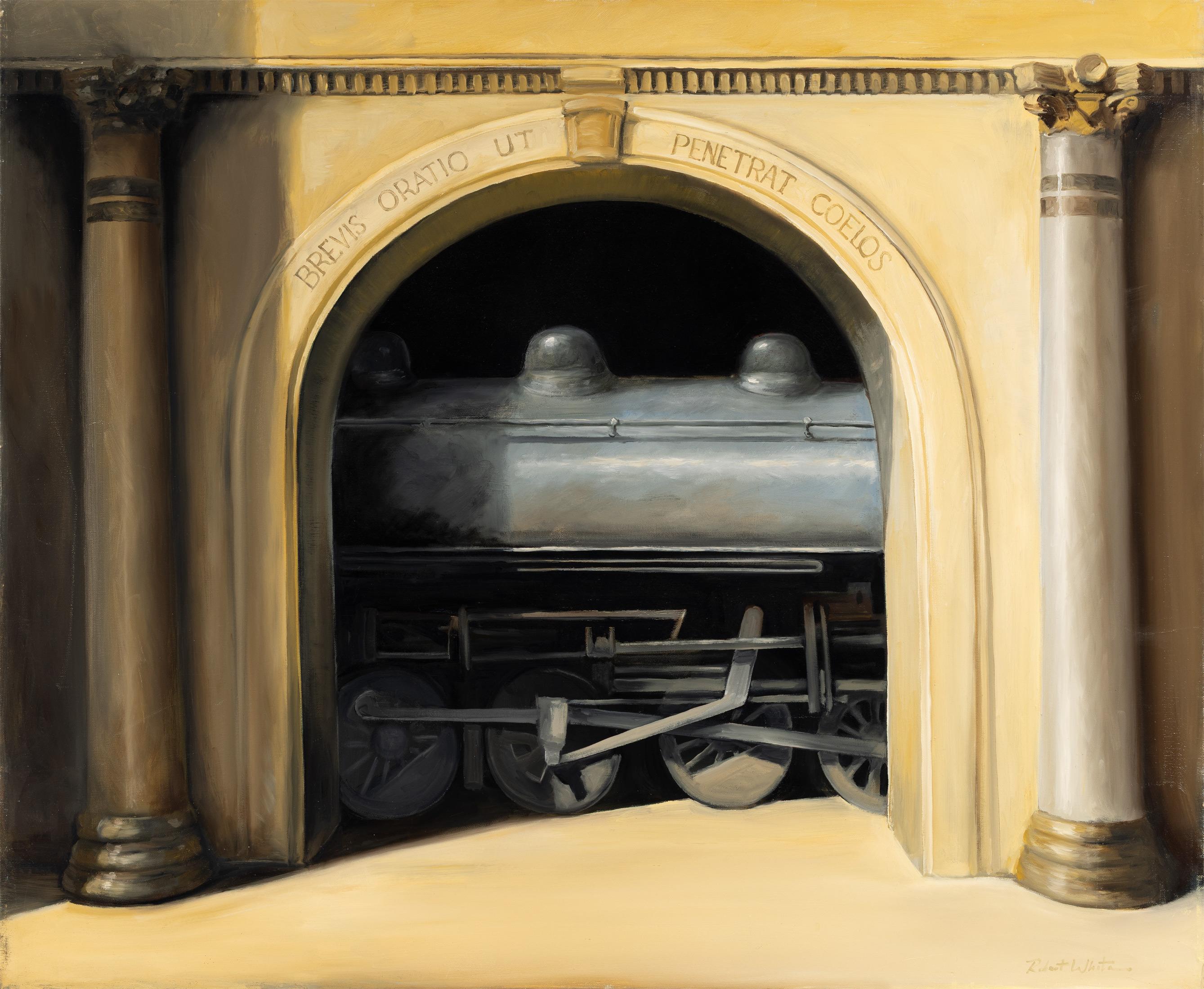 Robert Kenneth White Landscape Painting – Robert K. White "Iron Beneath the Arch" Großes Ölgemälde auf Leinwand