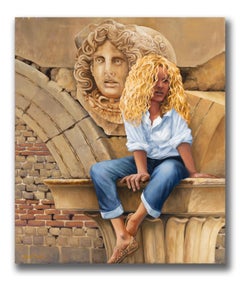 Robert K. White "Modern Venus" Large 3.5-Foot Figurative Oil Painting on Canvas