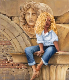 Robert K. White "Modern Venus" Large 3.5-Foot Figurative Oil Painting on Canvas