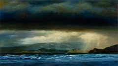 Robert K.K. Whiting "La mer se souvient du ciel" Huile sur toile, paysage marin atmosphérique
