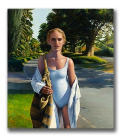 Robert K. White "Zum Strand von Del Mar" 2021 Öl, Südkalifornien-Szene