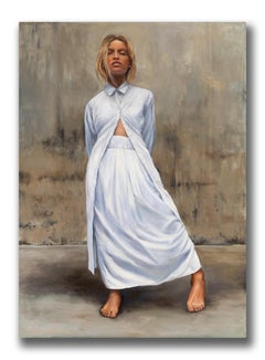 Robert K. White "Unbound Elegance" Oil on Canvas, Large-Scale Figurative Work