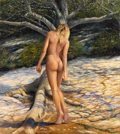 Robert Kenneth White “Back to Nature” Signed Figurative Nude Oil Painting