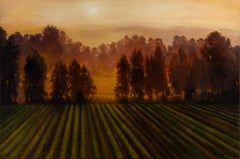 Robert Kenneth White "Beneath the Orchard Sky" Large-Scale Realist Oil Landscape