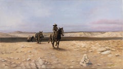 Robert Kenneth White "Cairn Road" Signed Realist Oil, Western Desert Landscape