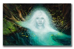 Robert Kenneth White "Daughter of the Light" Large Signed Mystical Realist Oil