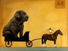 Robert Kenneth White "Hundewagen #6" 2016 Figuratives Ölgemälde auf Leinwand