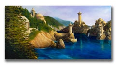 Robert Kenneth White "Sanctuary of the Sea" 2015 Oil of Imagined Classical Port