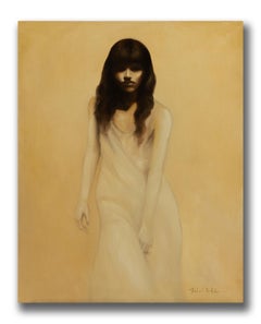 Robert Kenneth White "Summer Light" 2010 Oil of Woman in Golden Minimalism