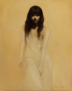 Robert Kenneth White "Summer Light" 2010 Oil of Woman in Golden Minimalism