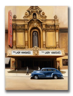 Robert Kenneth White "The Lady Vanishes" Signed Large Realist Oil on Canvas