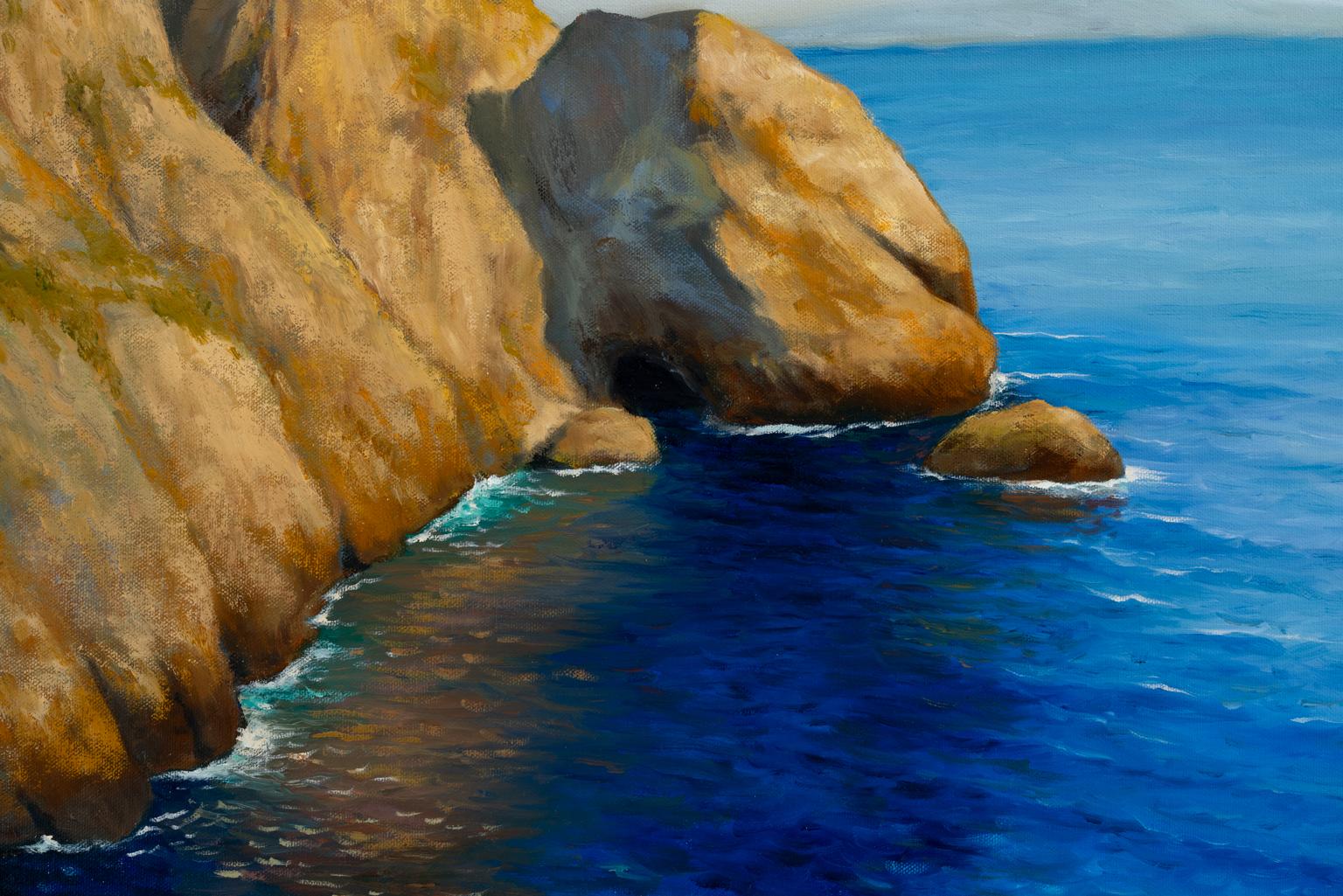 Huile sur toile « Channel Islands I » signée Robert White, vue de Californie côtière - Réalisme Painting par Robert Kenneth White