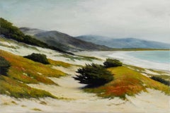 "Sand and Cypress" 2021 Huile sur toile signée par Robert The K.K. White, Vue côtière
