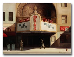 "Estar ahí" Pintura al óleo original de Robert White, exposición sin marco