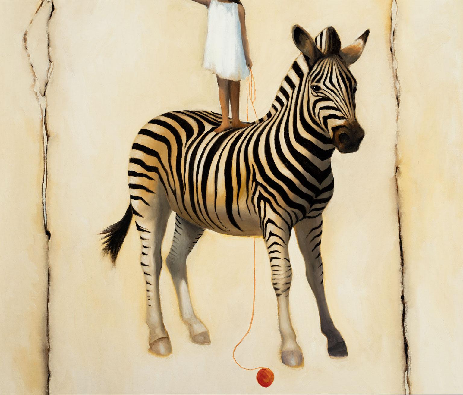 „Goldene Netze“ Original-Ölgemälde auf Leinwand von Robert White, gerahmt (Beige), Animal Painting, von Robert Kenneth White