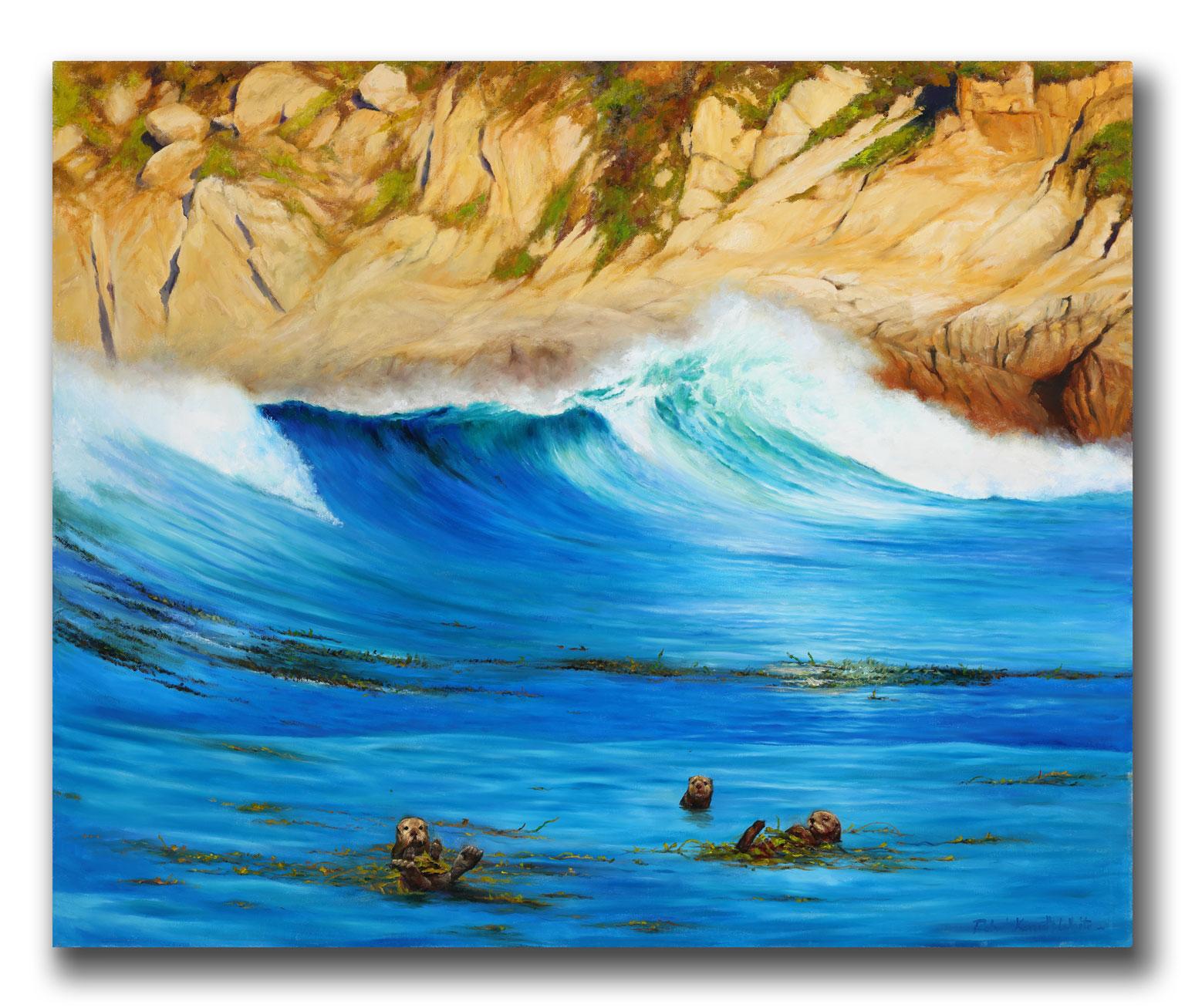 „Otter Cove“ Original-Ölgemälde von Robert White, rahmenlose Ausstellung – Painting von Robert Kenneth White