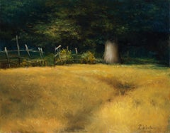 Untitled [Landscape] Original Oil Painting by Robert White, Frameless Display