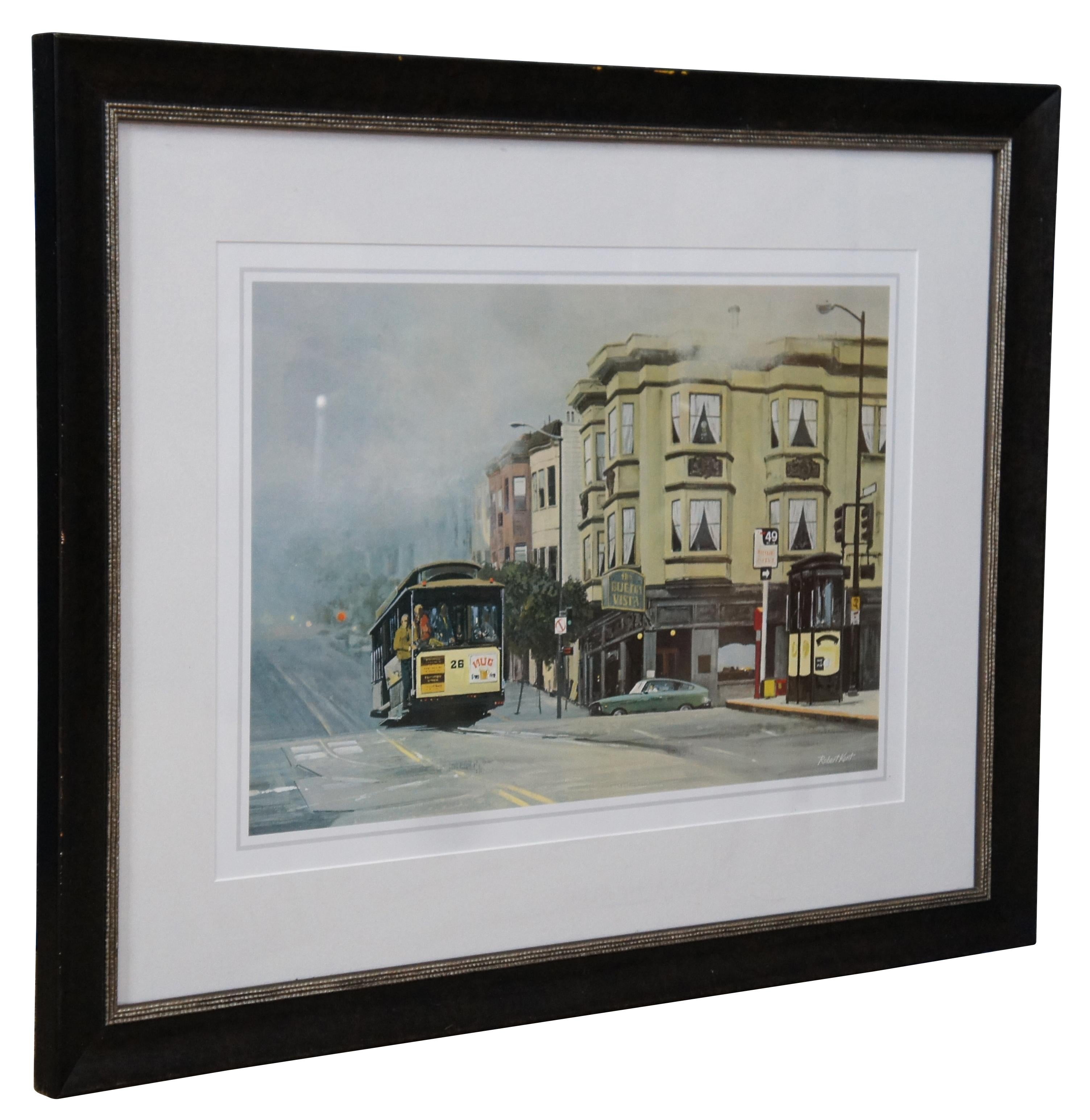 Robert Kent Lithograph Print 'San Francisco Cable Car in Fog' Buena Vista In Good Condition For Sale In Dayton, OH