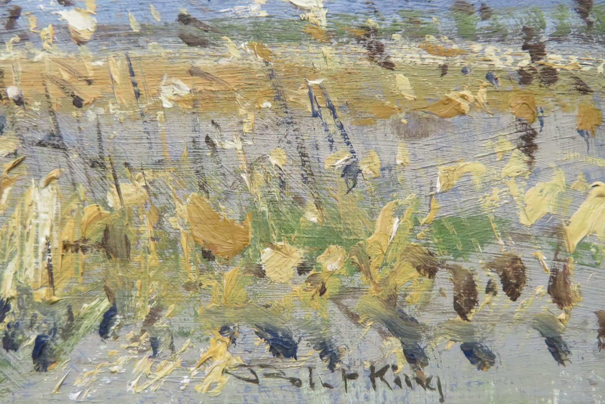 Original English LATE 20thC Post Impressionist Ölgemälde NORTH NORFOLK COAST (Braun), Landscape Painting, von Robert King RI RSMA
