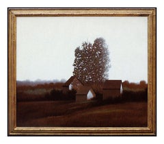 Robert Kipniss Large Original Oil Painting On Canvas Signed Barn Landscape Art