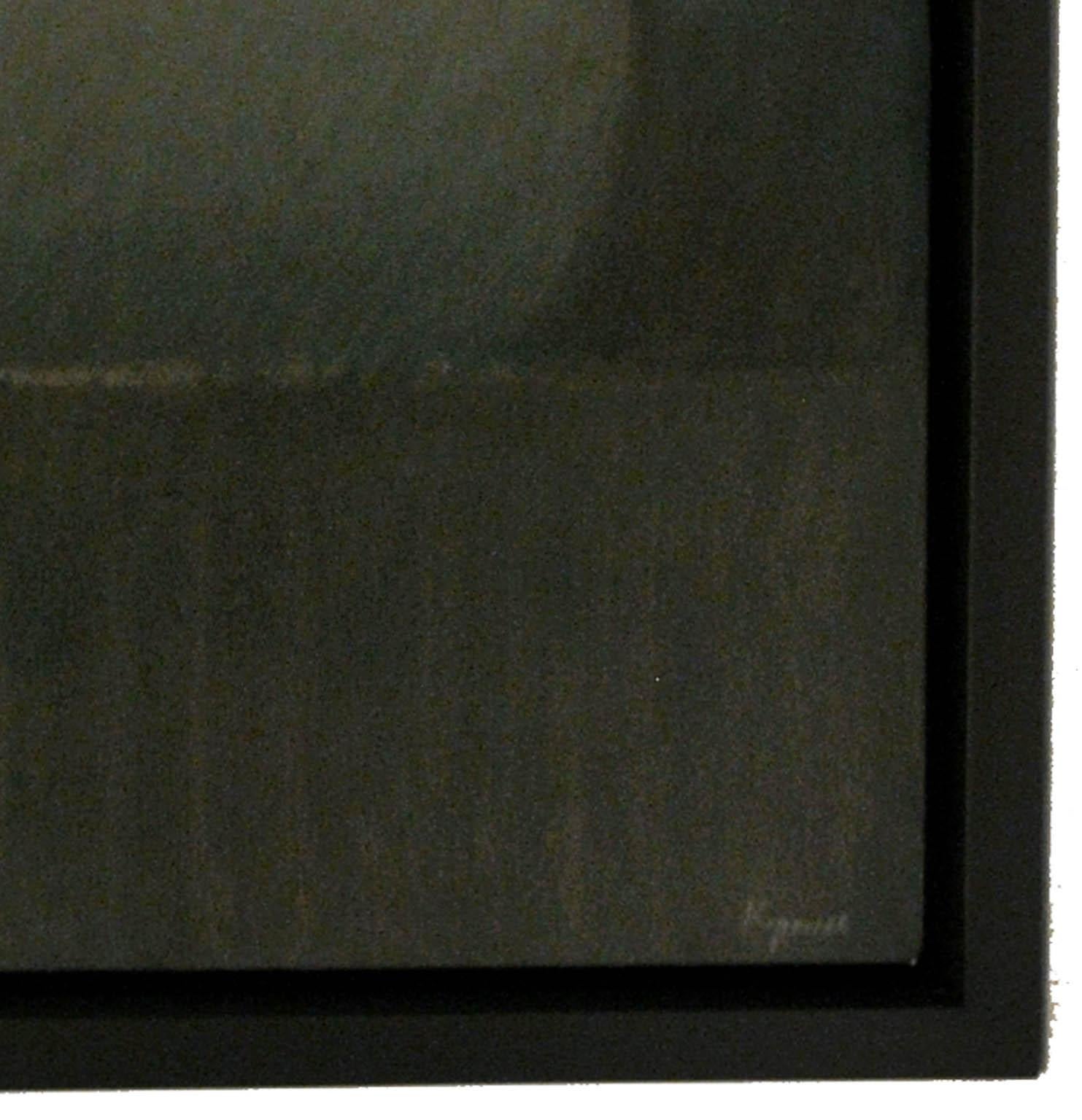 Ventana con jarrones y hojas - Painting de Robert Kipniss