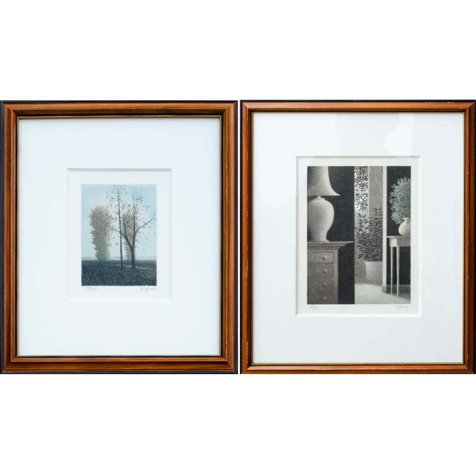 2 Lovely Robert Kipniss Lithographs titled "Leaning" & "Interiors"