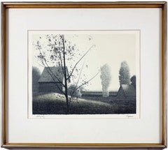 « August Shadows », lithographie rare signée à la main, épreuve d'artiste, encadrée, 1977