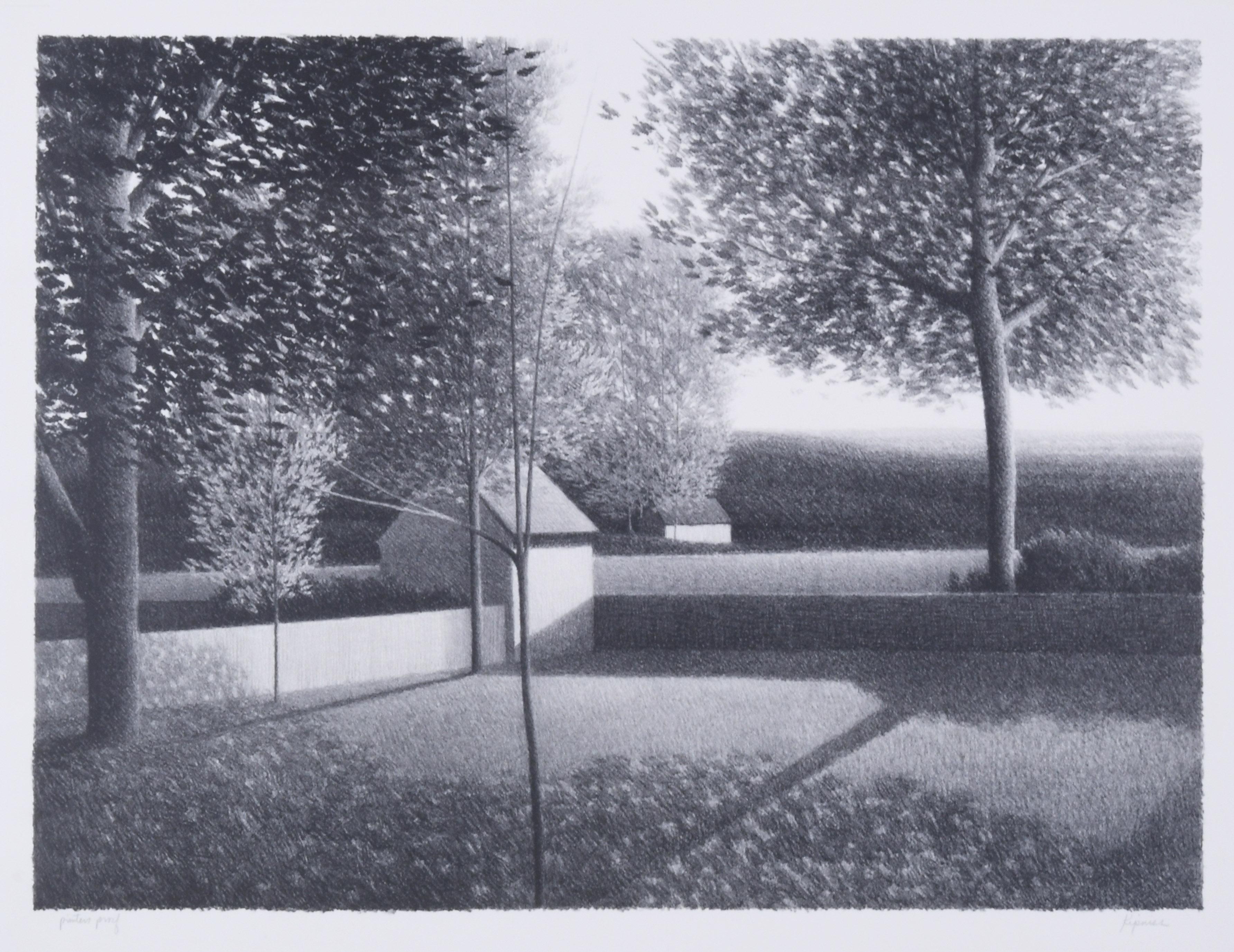 Landscape Print de Robert Kipniss - Patio trasero II