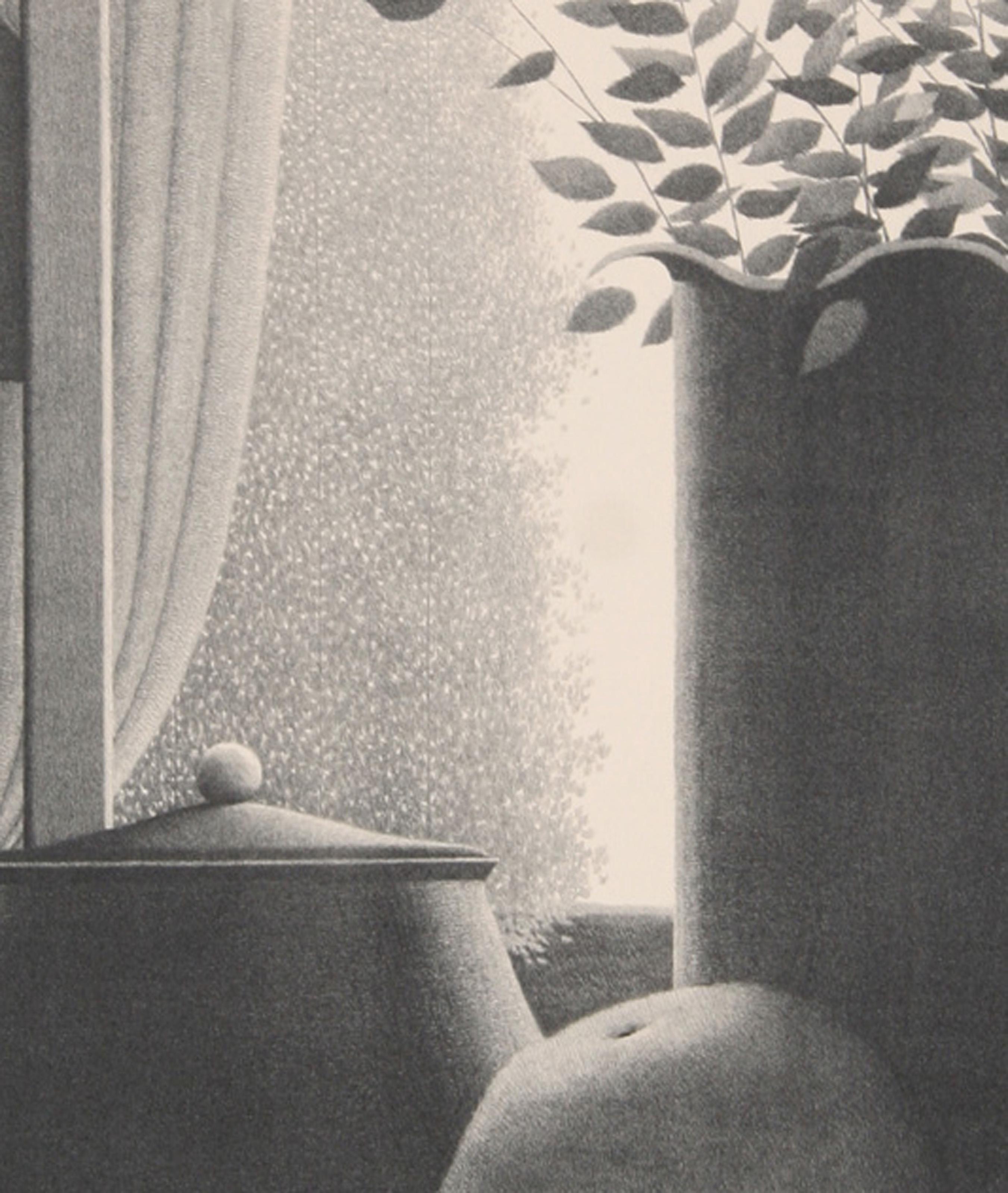 Tende e foglie, litografia moderna di Robert Kipniss in vendita 1