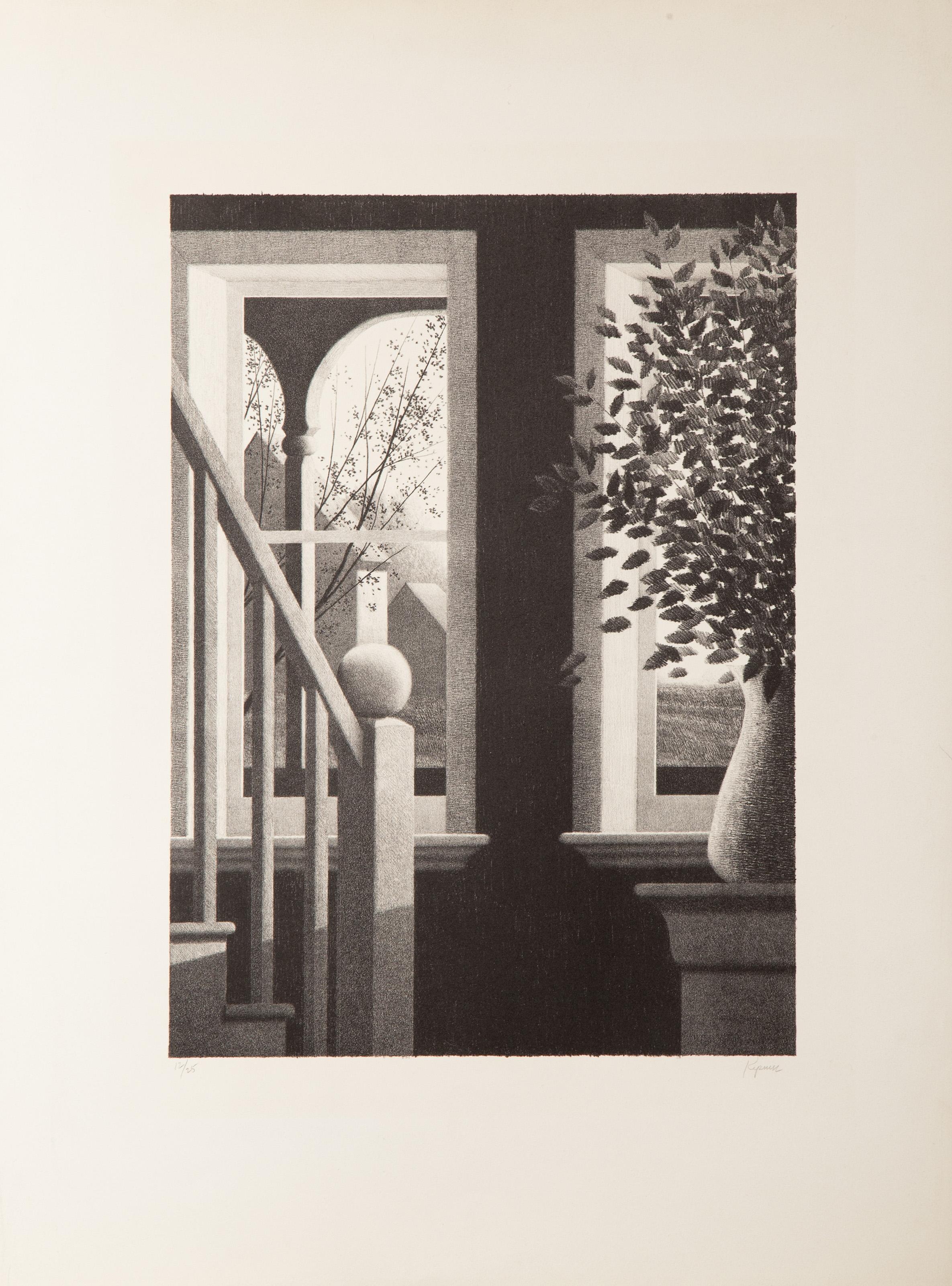 Hillside Place, litografía moderna de Robert Kipniss
