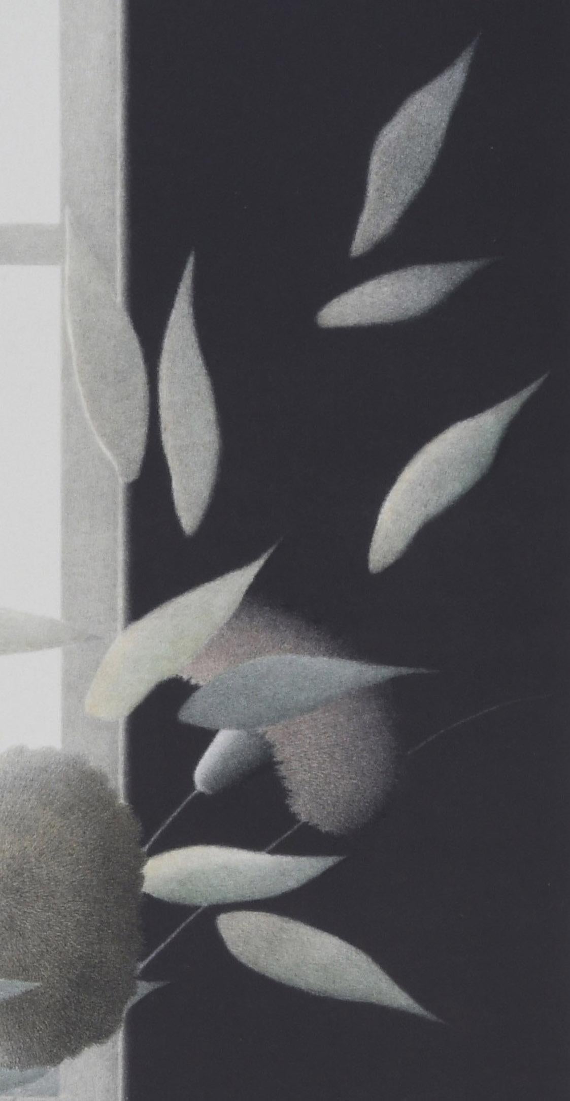 Studio Flowers - American Realist Print by Robert Kipniss