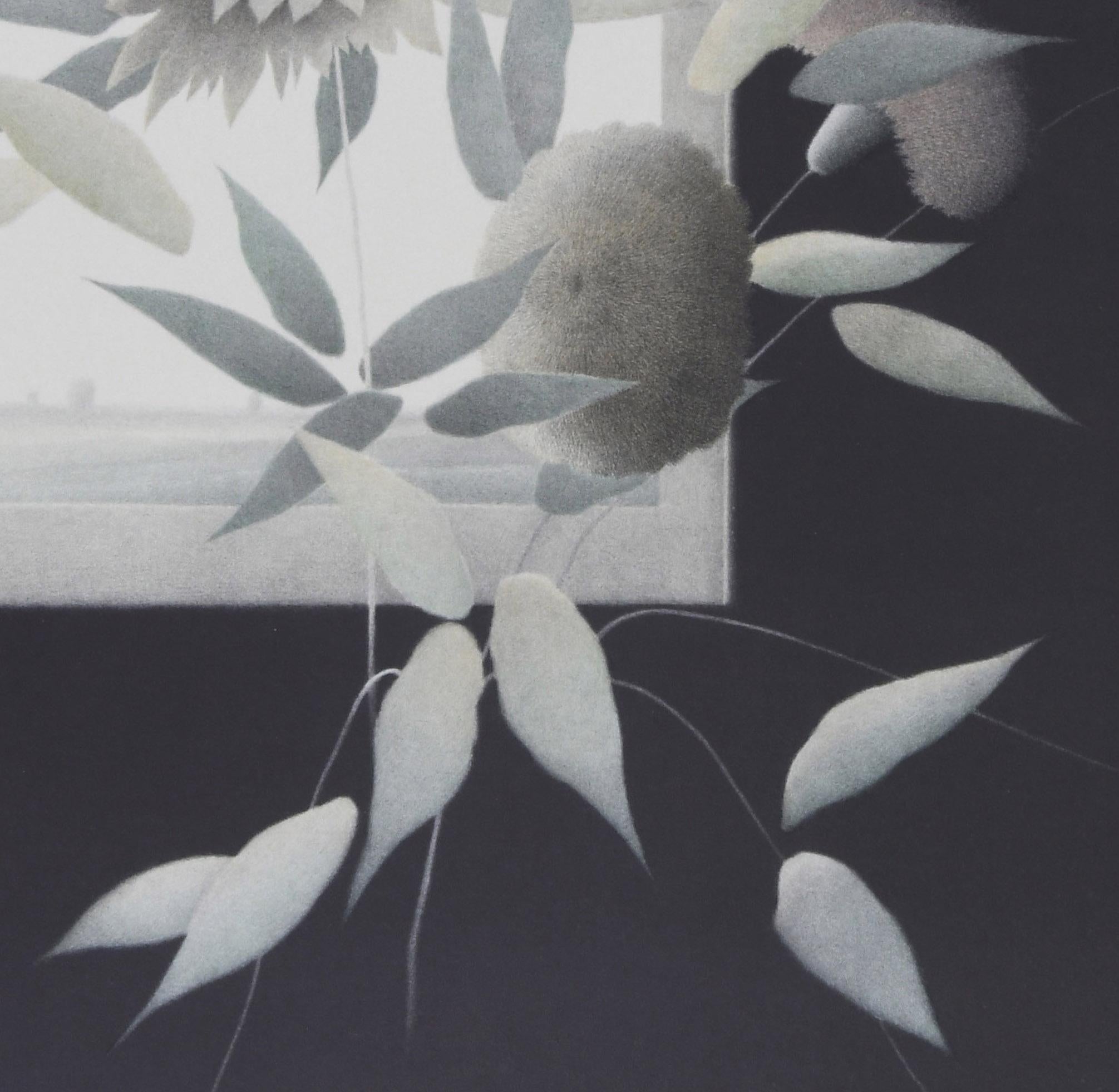 Studio Flowers - Black Still-Life Print by Robert Kipniss