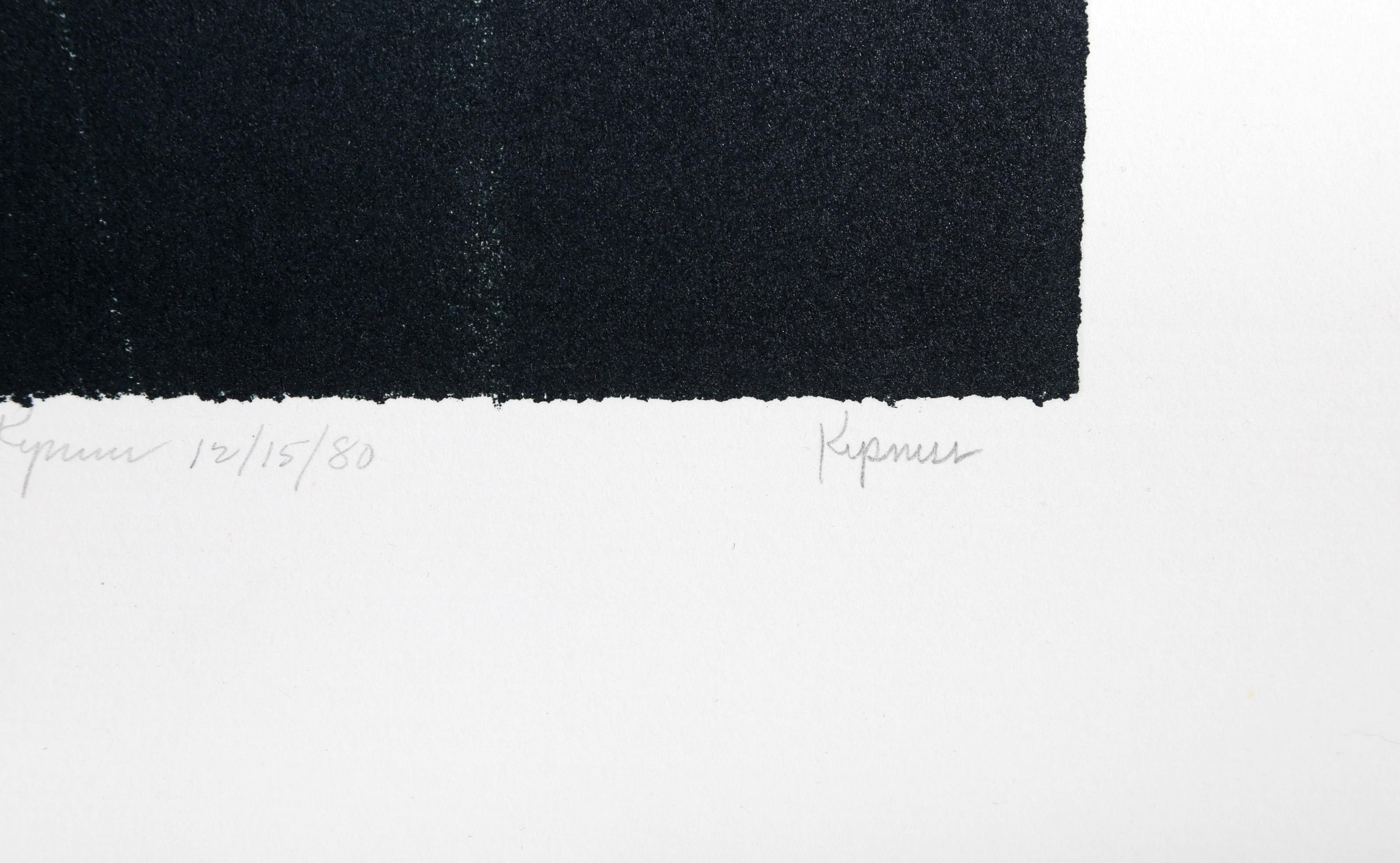 Árboles y tejados, litografía moderna de Robert Kipniss en venta 2