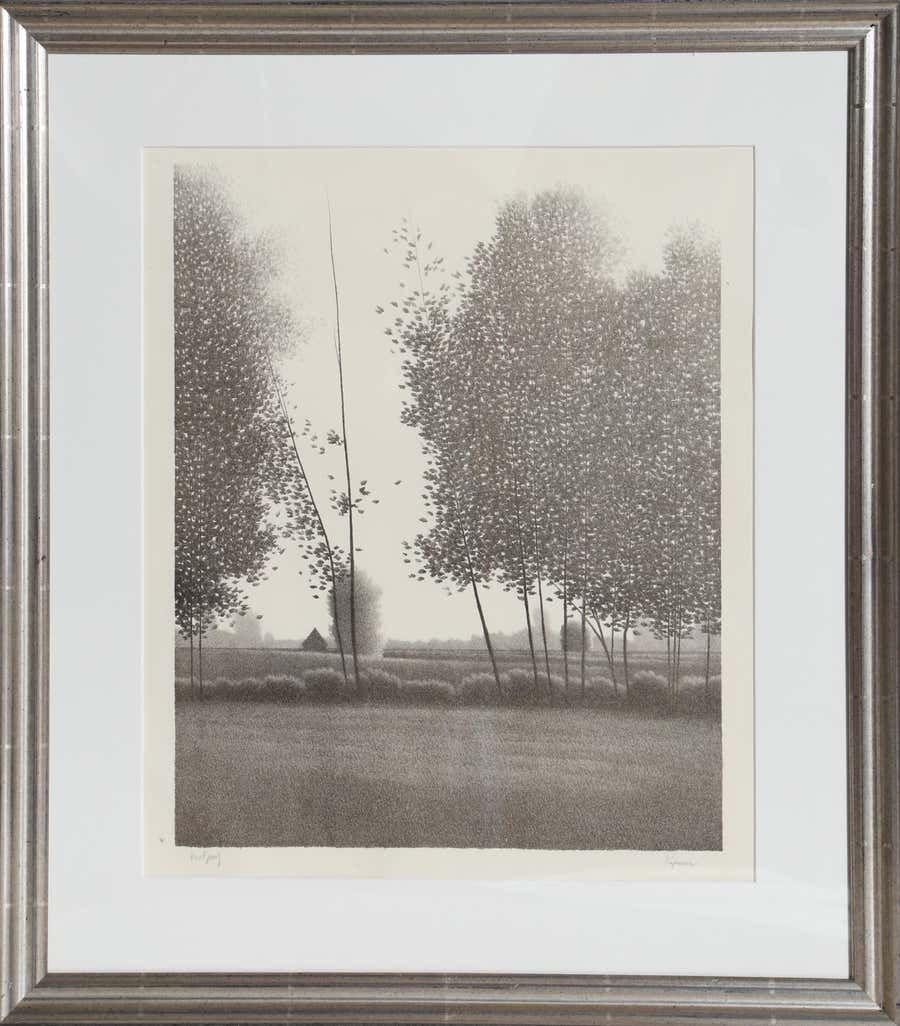 Tual, Surrealist Landscape Mezzotint by Robert Kipniss
