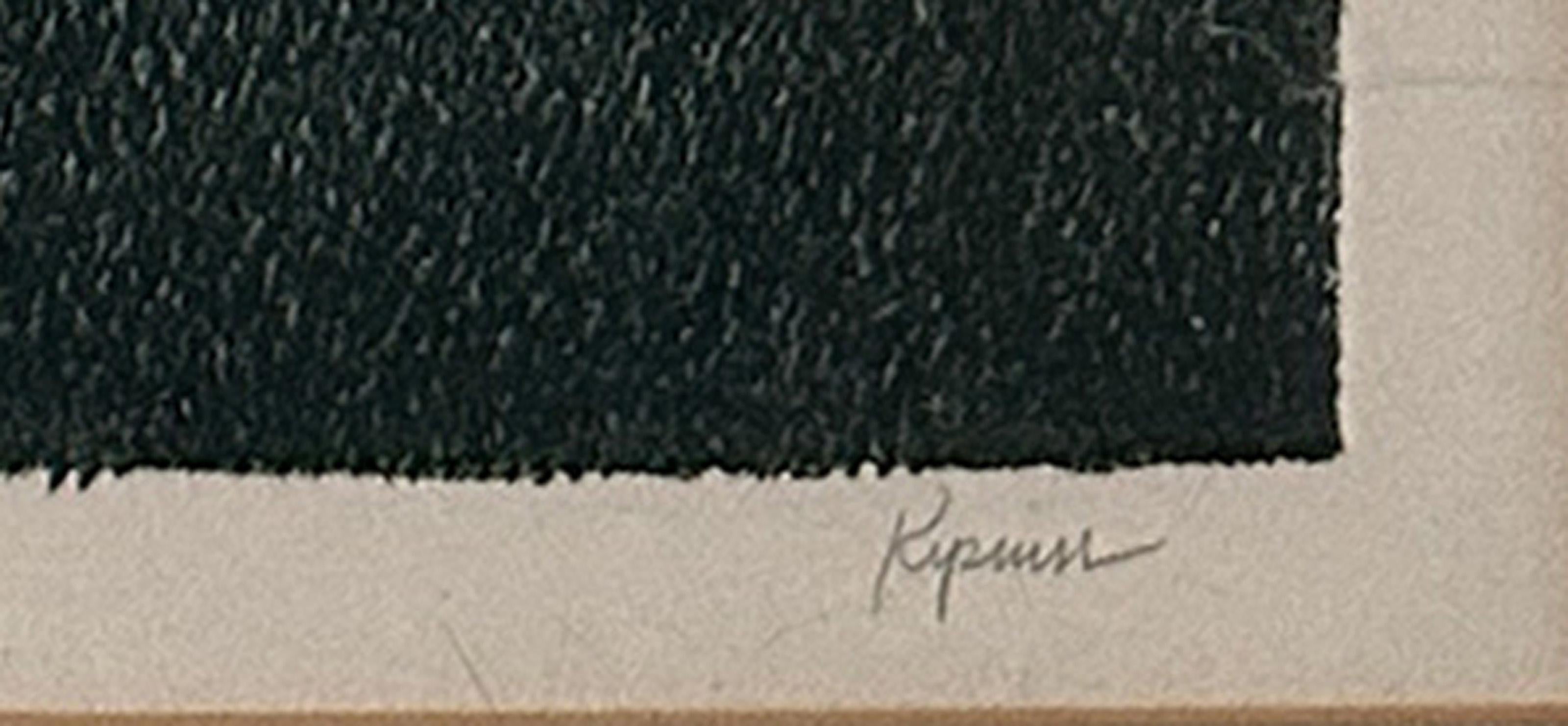 Sin título (Granja con árboles), litografía moderna de Robert Kipniss en venta 4