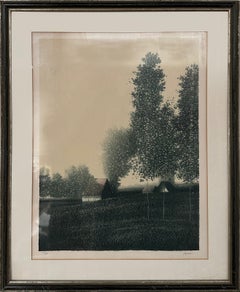 Senza titolo (Fattoria con alberi), litografia moderna di Robert Kipniss