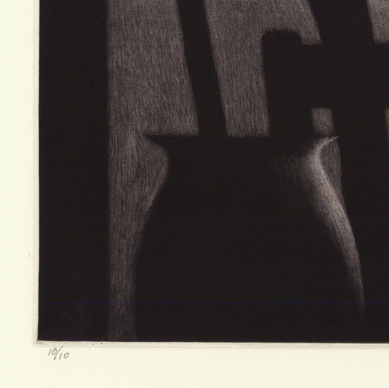 Window w/shade, chair, vase & trees - Modern Print by Robert Kipniss